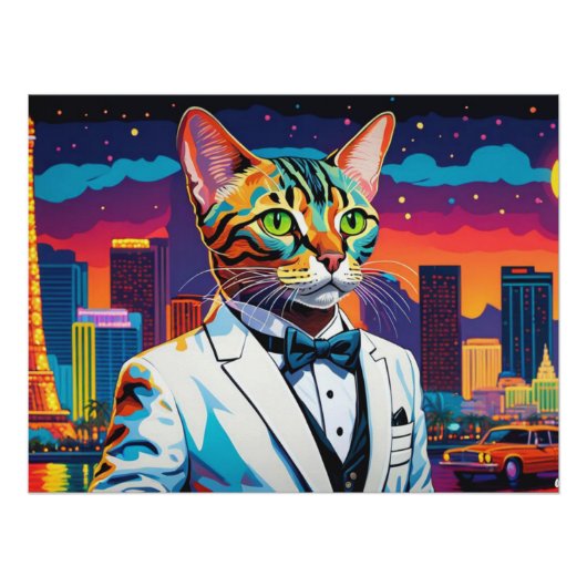 BENGAL CAT-VEGAS NACHTLEVEN 5 PERFECT POSTER (Voorkant)