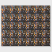 Bengal Cat With Christmas Lights Holiday Cadeaupapier (Vlak)