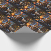 Bengal Cat With Christmas Lights Holiday Cadeaupapier (Hoek)