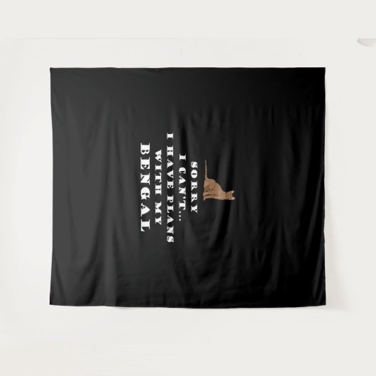 Bengal Cats Cat Cute Funny Wandkleed (Voorkant (horizontaal))