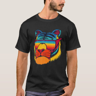 Bengal Cool Tiger Glassen  kleurrijke kunst T-shirt