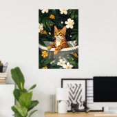 Bengal In Bathtub Poster, Funny Cat Poster, Bengal Poster (Thuiskantoor)