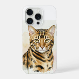 Bengal Kat Aquarel Portret iPhone 15 Pro Case