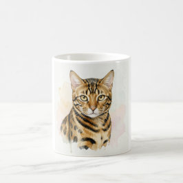 Bengal Kat Aquarel Portret Koffiemok