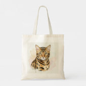 Bengal Kat Aquarel Portret Tote Bag (Achterkant)