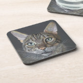 Bengal kat coaster bier onderzetter (Linkerzijde)