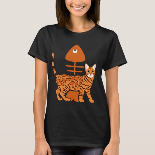 Bengal Kat en Visgraat T-shirt (Voorkant)