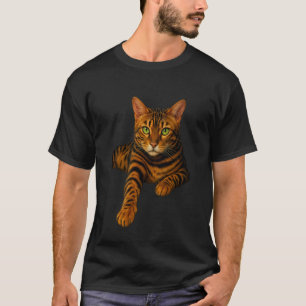 Bengal Kat Groene Ogen Realistisch Portret Katacht T-shirt