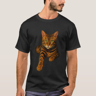 Bengal Kat Groene Ogen Realistisch Portret Katacht T-shirt
