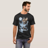 Bengal Kat Huilt naar de Maan Grappig T-shirt (Voorkant volledig)