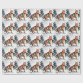 Bengal Kat in Sneeuw Kerst Cadeaupapier (Vlak)