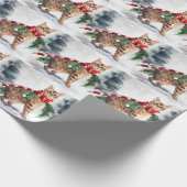Bengal Kat in Sneeuw Kerst Cadeaupapier (Hoek)