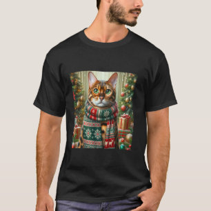 Bengal Kat Kerst T-shirt Festive Vakantie Shirt Ku