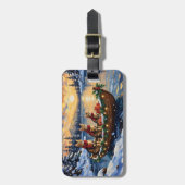 Bengal Kat Kerstboot Vakantie Bagagelabel (Voorkant verticaal)