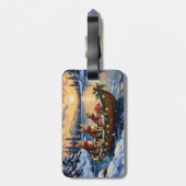 Bengal Kat Kerstboot Vakantie Bagagelabel (Achterkant verticaal)