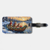 Bengal Kat Kerstboot Vakantie Bagagelabel (Achterkant horizontaal)