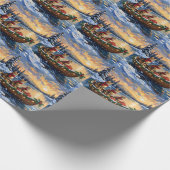 Bengal Kat Kerstboot Vakantie Cadeaupapier (Hoek)