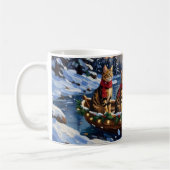 Bengal Kat Kerstboot Vakantie Koffiemok (Links)