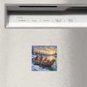 Bengal Kat Kerstboot Vakantie Magneet (Insitu (Vaatwasser))