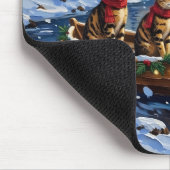 Bengal Kat Kerstboot Vakantie Muismat (Hoek)