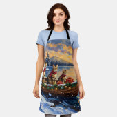 Bengal Kat Kerstboot Vakantie Schort (Gedragen)