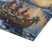 Bengal Kat Kerstboot Vakantie Snijplank (Hoek)