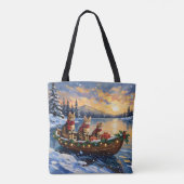 Bengal Kat Kerstboot Vakantie Tote Bag (Achterkant)