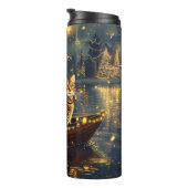 Bengal Kat Kerstmis Feestelijke Reis Thermosbeker (Geroteerd rechts)