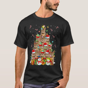 Bengal Kat Kerstverlichting Boom Kerstman Bengal K T-shirt