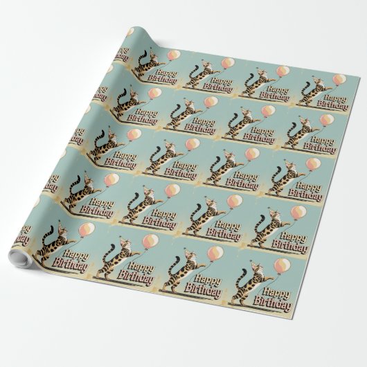 Bengal Kat Kleurrijk  Cadeaupapier (Uitgerold)