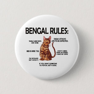 Bengal Kat Liefhebber Cadeaus Kat Eigenaar Rosette Ronde Button 5,7 Cm