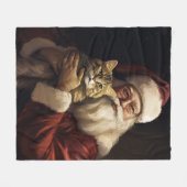 Bengal Kat met Sinterklaas Festive Kerstmis Fleece Deken (Voorkant (Horizontaal))