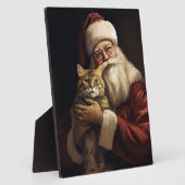 Bengal Kat met Sinterklaas Festive Kerstmis Fotoplaat (Zijkant)