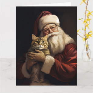Bengal Kat met Sinterklaas Festive Kerstmis Kaart