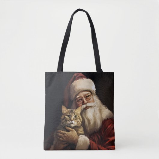 Bengal Kat met Sinterklaas Festive Kerstmis Tote Bag (Voorkant)