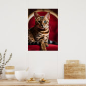 Bengal Kat Portret Fijne Kunst Poster — Koninklijk (Keuken)