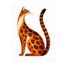 Bengal Kat Profiel Waterverf