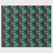 Bengal kat rijdt op fiets St. Patrick's Day Cadeaupapier (Vlak)