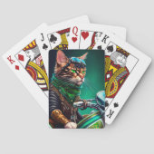 Bengal kat rijdt op fiets St. Patrick's Day Pokerkaarten (Achterkant)