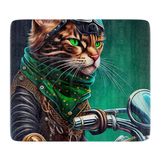 Bengal kat rijdt op fiets St. Patrick's Day Snijplank (Voorkant)