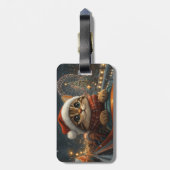 Bengal Kat Roller Coaster Kerstmis Bagagelabel (Achterkant verticaal)