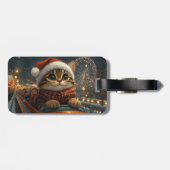 Bengal Kat Roller Coaster Kerstmis Bagagelabel (Achterkant horizontaal)