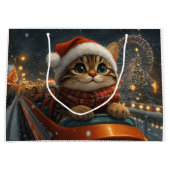 Bengal Kat Roller Coaster Kerstmis Groot Cadeauzakje (Voorkant)