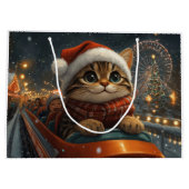 Bengal Kat Roller Coaster Kerstmis Groot Cadeauzakje (Achterkant)