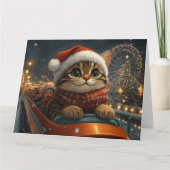 Bengal Kat Roller Coaster Kerstmis Kaart (Voorkant)