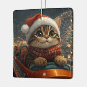 Bengal Kat Roller Coaster Kerstmis Keramisch Ornament (Links)