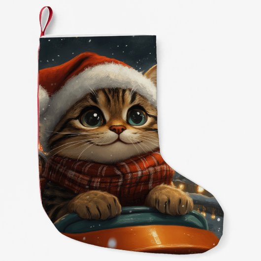 Bengal Kat Roller Coaster Kerstmis Kleine Kerstsok (Voorkant)