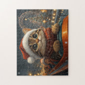 Bengal Kat Roller Coaster Kerstmis Legpuzzel (Verticaal)
