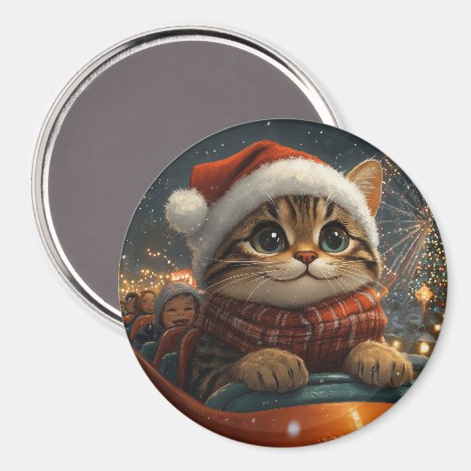 Bengal Kat Roller Coaster Kerstmis Magneet (Voorkant / Achterkant)