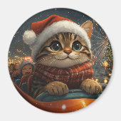 Bengal Kat Roller Coaster Kerstmis Magneet (Voorkant)